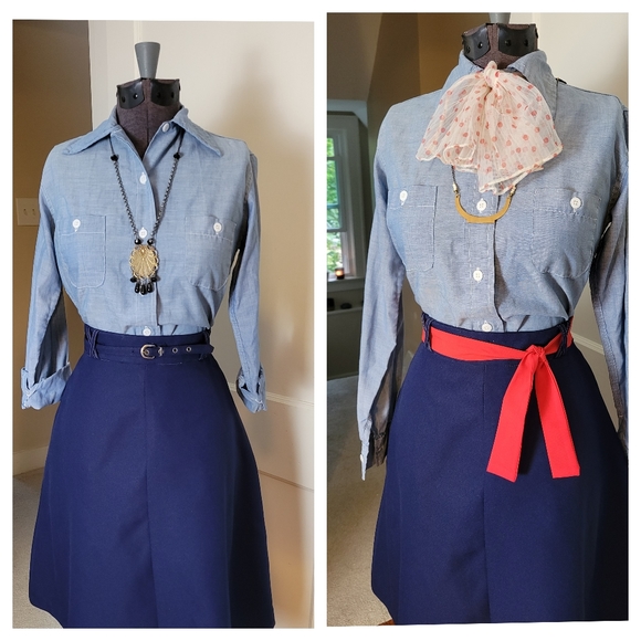 Vintage Tops - Vintage Whistle Stop Button Up